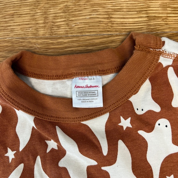 🎃 Hanna Andersson Halloween Ghost Pajamas Set Organic Cotton Kids Size 5 - Picture 2 of 5